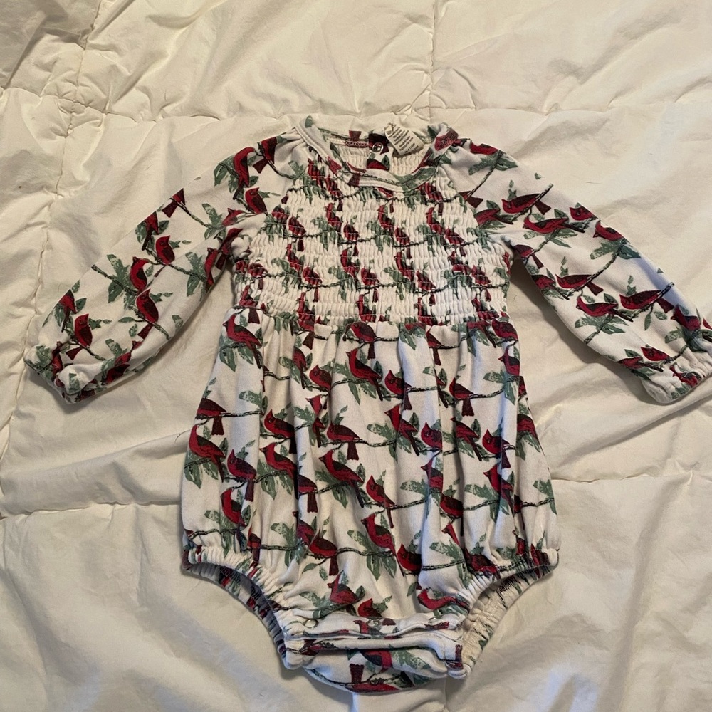 6-12 month Cardinal bubble. Organic cotton